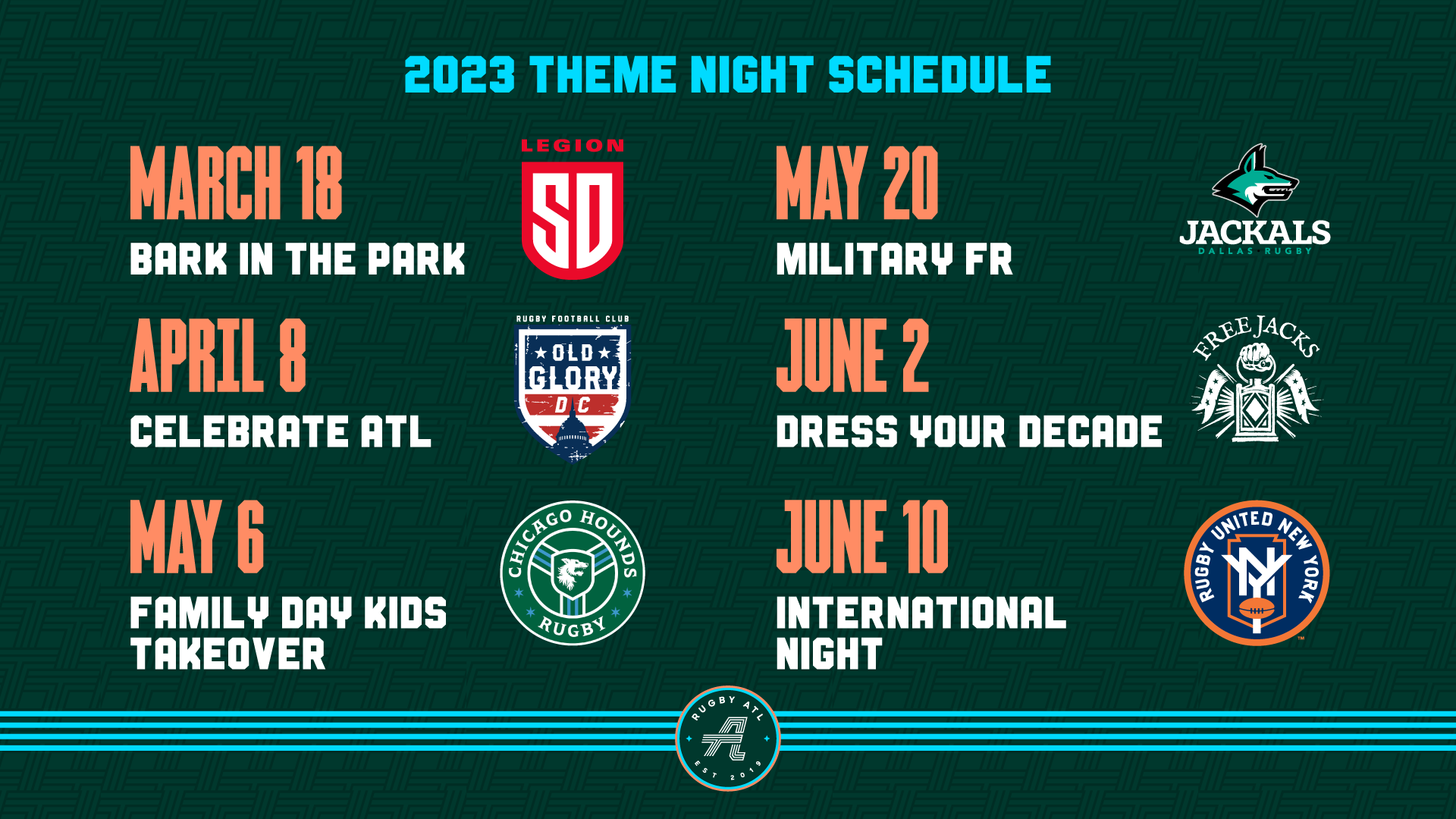 2023 Home Match Themes